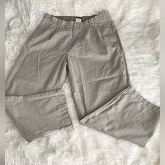 Tommy Hillfiger Vintage Pleated Chinos Casual Cotton Pants Beige Size 38X30 - Picture 3 of 13